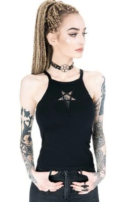 Restyle Mesh Pentagram Tank Clothing