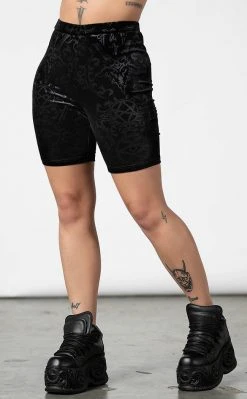 Killstar Misfortune Velvet Cycle Shorts Clothing