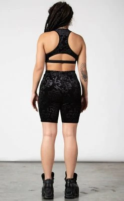 Killstar Misfortune Velvet Cycle Shorts Clothing