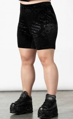 Killstar Misfortune Velvet Cycle Shorts Clothing