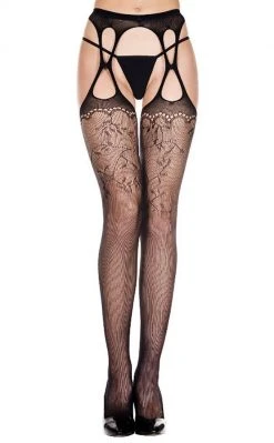 Music Legs Miss Daisy Fishnet Suspender Tights Clothing