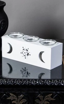 TB Moon & Star White Candle Holder