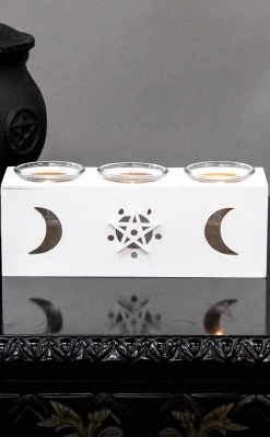 TB Moon & Star White Candle Holder
