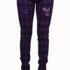 Banned Apparel Clothing Move On Up Tartan Jeans | Purple