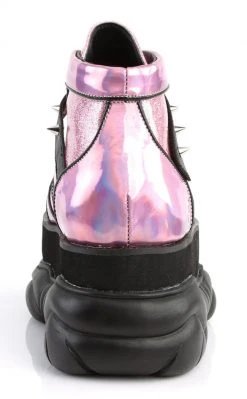 Demonia NEPTUNE-100 Pink Holographic Platform Sneaker Ankle Boots 10 Demonia NEPTUNE-100 Pink Holographic Platform Sneaker Ankle Boots