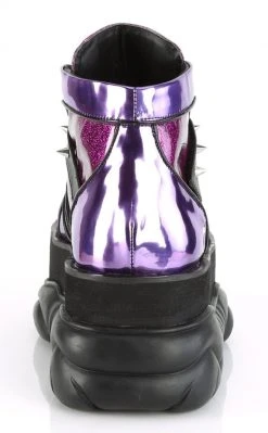 Demonia NEPTUNE-100 Purple Holographic Platform Sneaker Ankle Boots 10 Demonia NEPTUNE-100 Purple Holographic Platform Sneaker Ankle Boots