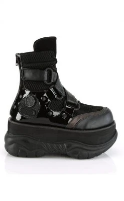 Demonia NEPTUNE-126 Black Fishnet Platform Sneaker Ankle Boots Shoes