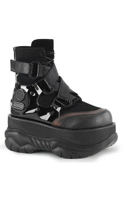 Demonia NEPTUNE-126 Black Fishnet Platform Sneaker Ankle Boots Shoes