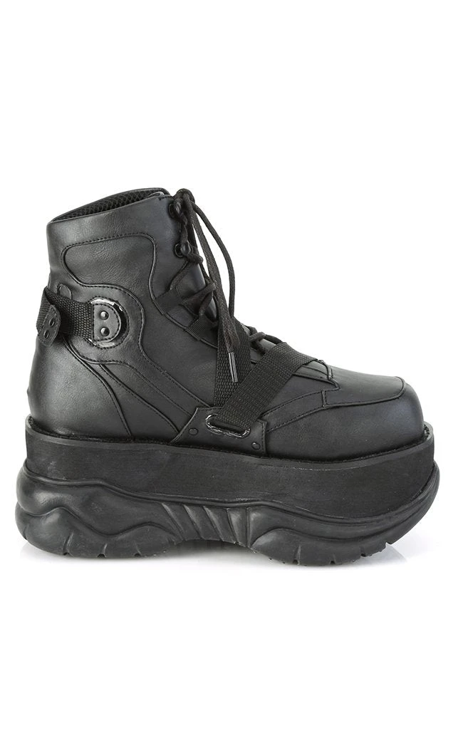 Demonia Shoes NEPTUNE-181 Black Vegan Leather Platform Ankle Boots 7 Demonia Shoes NEPTUNE-181 Black Vegan Leather Platform Ankle Boots