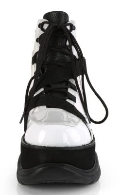 Demonia NEPTUNE-181 White Vegan Leather Platform Boots
