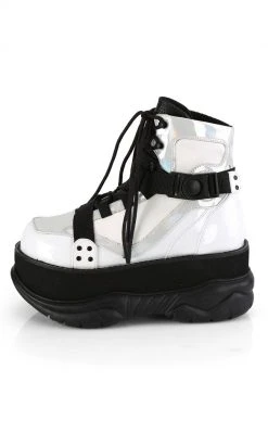 Demonia NEPTUNE-181 White Vegan Leather Platform Boots