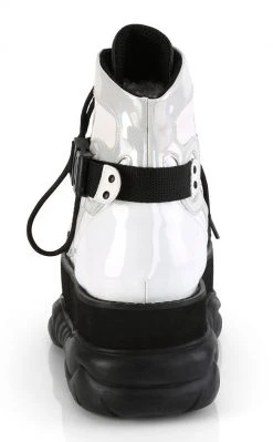 Demonia NEPTUNE-181 White Vegan Leather Platform Boots