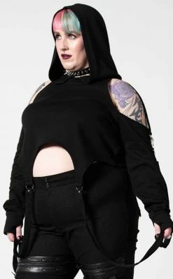 Killstar No Hang Ups Cropped Hoodie