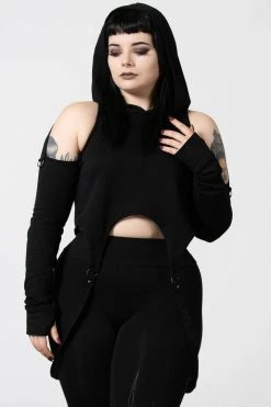 Killstar No Hang Ups Cropped Hoodie