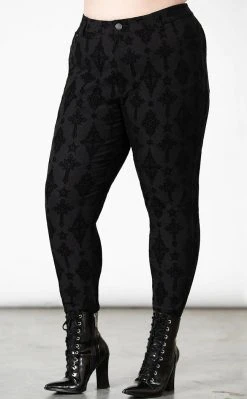 Killstar Clothing Nora Flocked Trousers