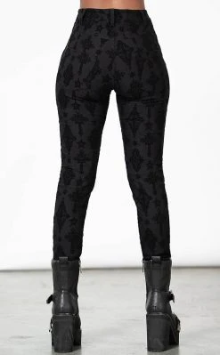 Killstar Clothing Nora Flocked Trousers