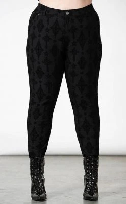 Killstar Clothing Nora Flocked Trousers