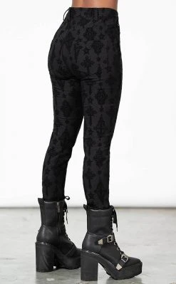 Killstar Clothing Nora Flocked Trousers