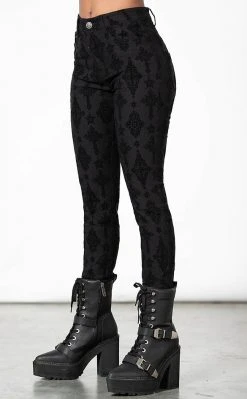 Killstar Clothing Nora Flocked Trousers