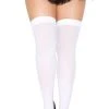Music Legs Clothing Not So Basic Thigh High Stockings White 2 Music Legs Clothing Not So Basic Thigh High Stockings White