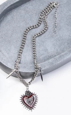 Cold Black Heart Not So Sacred Necklace Jewellery