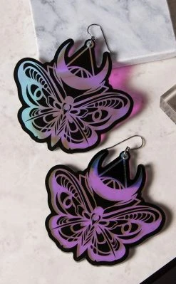 Drop Dead Gorgeous Obsidian Luna Moth Earrings