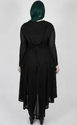 Punk Rave Clothing Oleander Long Coat | Black | Plus Size