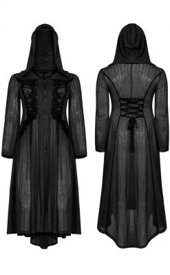 Punk Rave Clothing Oleander Long Coat | Black | Plus Size