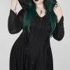 Punk Rave Clothing Oleander Long Coat | Black | Plus Size