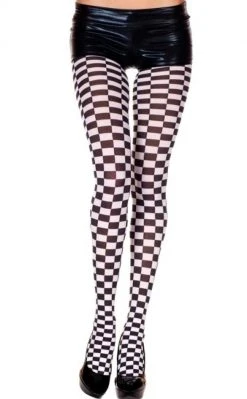 Music Legs Opaque Checker Tights Clothing