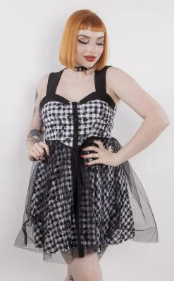 Punk Rave Clothing Overgrown Checkered Dress