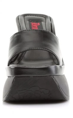 Demonia PACE-01 Black Vegan Leather Slide Sandals (Au Stock) Shoes