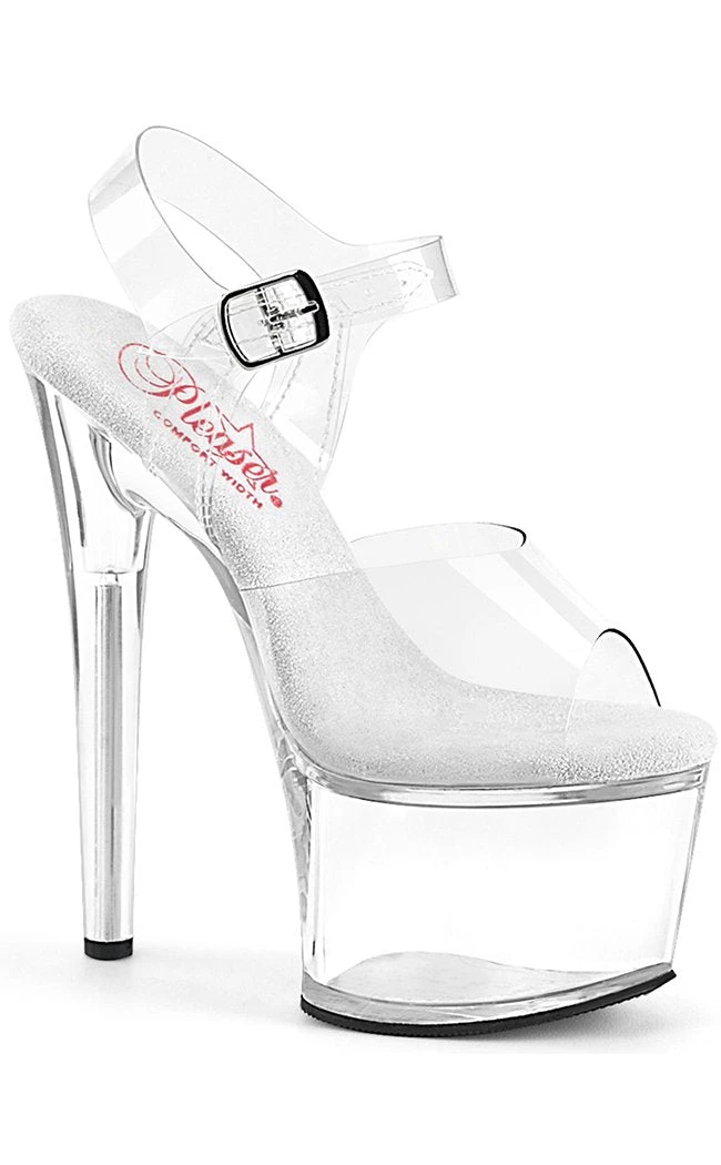 Pleaser PASSION-708 Clear Platform Heels Pole Shoes 3 Pleaser PASSION-708 Clear Platform Heels Pole Shoes