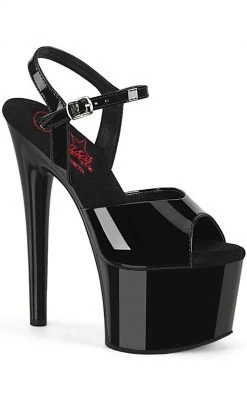 Pleaser PASSION-709 Black Patent Heels