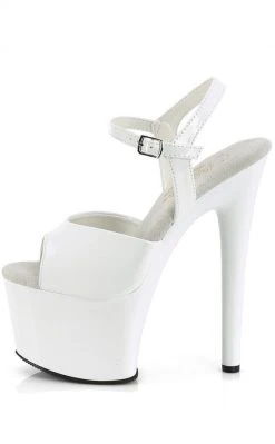 Pleaser PASSION-709 White Patent Heels Pole Shoes