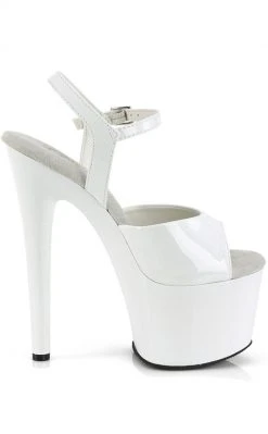 Pleaser PASSION-709 White Patent Heels Pole Shoes