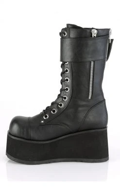 Demonia Shoes PETROL-150 Black Vegan Leather Combat Boots