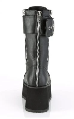 Demonia Shoes PETROL-150 Black Vegan Leather Combat Boots