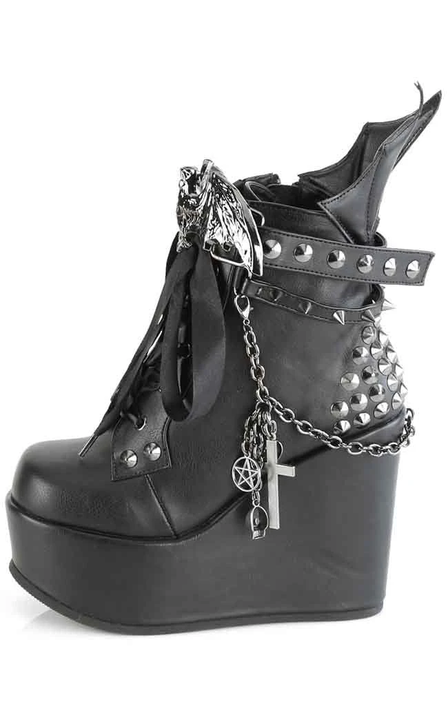 Demonia Shoes POISON-107 Black Vampire Vegan Leather Ankle Boots (Au Stock) 7 Demonia Shoes POISON-107 Black Vampire Vegan Leather Ankle Boots (Au Stock)