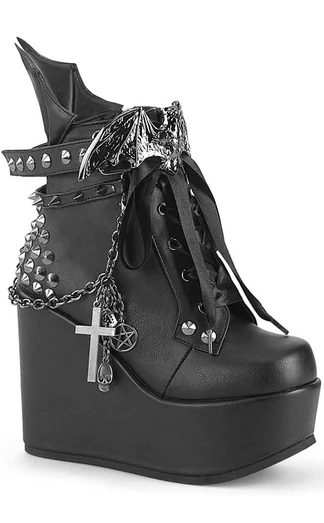 Demonia Shoes POISON-107 Black Vampire Vegan Leather Ankle Boots (Au Stock) 8 Demonia Shoes POISON-107 Black Vampire Vegan Leather Ankle Boots (Au Stock)