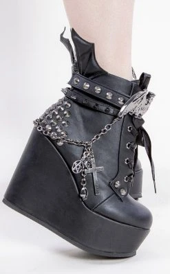 Demonia POISON-107 Black Vampire Vegan Leather Ankle Boots