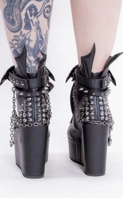 Demonia POISON-107 Black Vampire Vegan Leather Ankle Boots