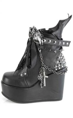Demonia POISON-107 Black Vampire Vegan Leather Ankle Boots