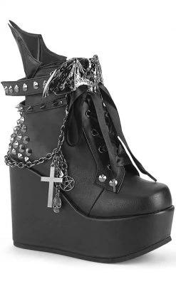 Demonia POISON-107 Black Vampire Vegan Leather Ankle Boots