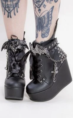 Demonia POISON-107 Black Vampire Vegan Leather Ankle Boots