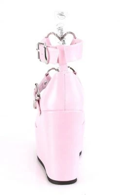 Demonia Shoes POISON-99-2 Baby Pink Vegan Leather Platform Mary Janes