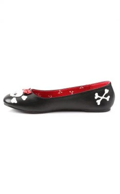 Funtasma PUNK-14 Black Cute Skull Flats Shoes