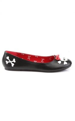 Funtasma PUNK-14 Black Cute Skull Flats Shoes