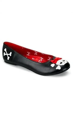 Funtasma PUNK-14 Black Cute Skull Flats Shoes