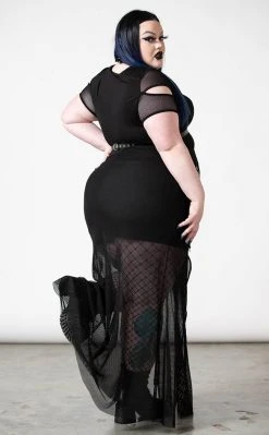 Killstar Paragon Fishnet Maxi Skirt Clothing